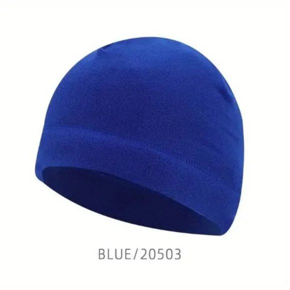 New Blue Soft Thermal Outdoor Beanie Hat Packable Stretch Watchcap Unisex Cap - Picture 2 of 2